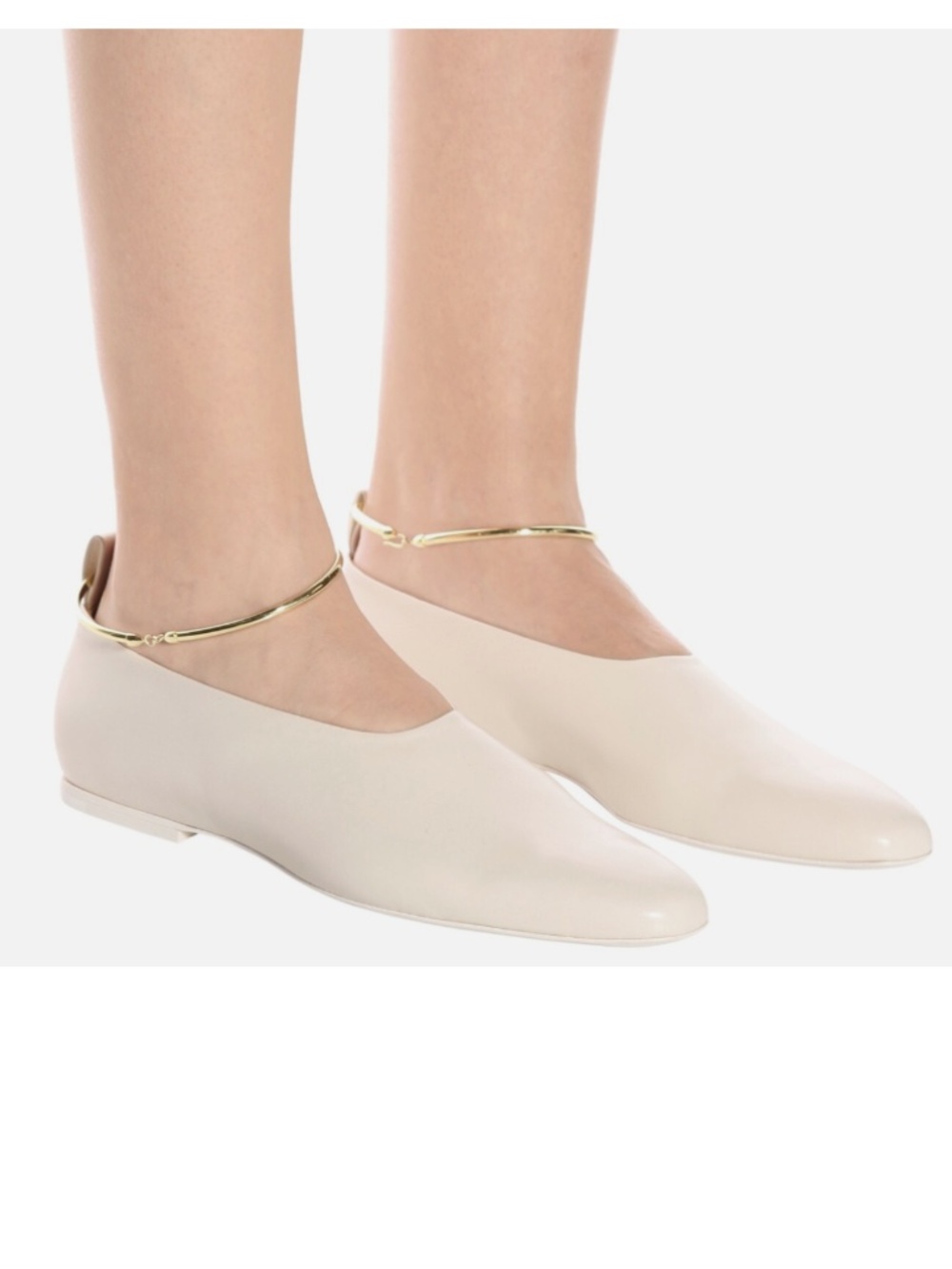 ★Org.$598 Jil Sander Ankle Cuff Flats Ivory IT37★